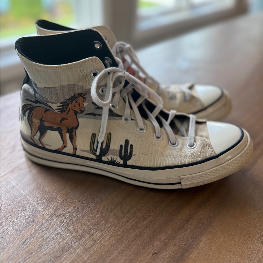 Converse Chuck Taylor High-Top Sneakers with Horse and Cactus Design